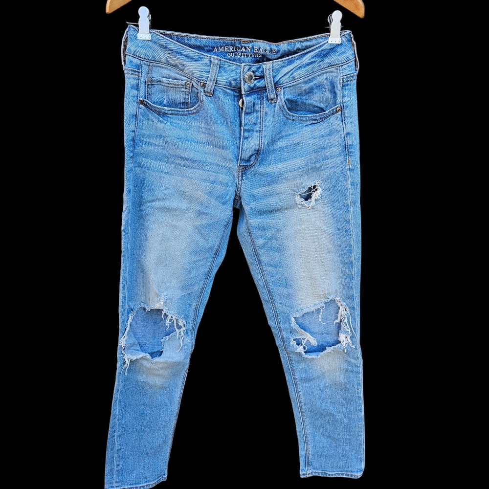 American Eagle Distressed Blue Jeans Women Size 4